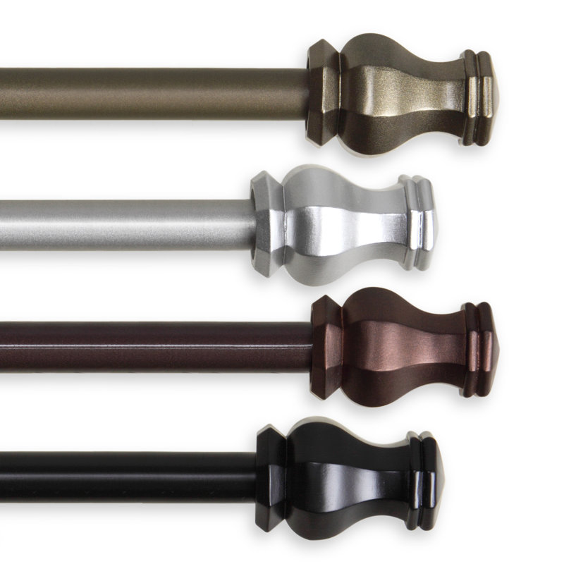 Tringle à rideaux double Gallager, l 48 po à 84 po, Nickel satiné