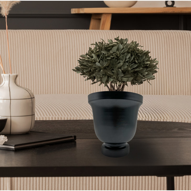 Decorative Handmade 8.5 inch Modern Flower Vase, Black