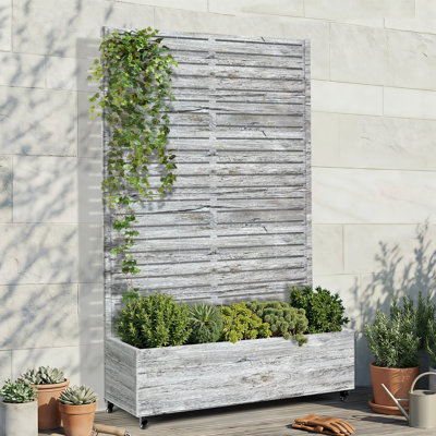 Metal Raised Garden Bed with Trellis, Garden Box for Vegetables and Flowers, Trellis Planter Box for Climbing Plants and Vines, Galvanized Raised Garden Bed