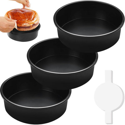 Moules à gâteau ronds antiadhésifs de 8 pouces avec 110 papiers parchemin - Ensemble de cuisson en acier au carbone robuste