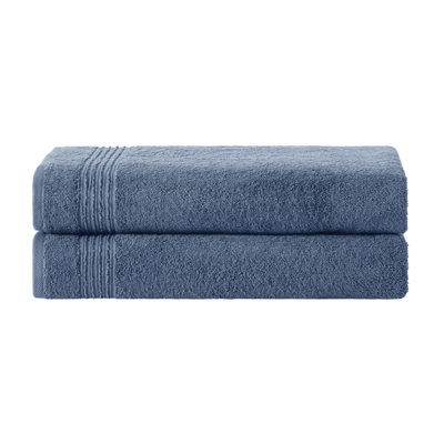 Ozdilek 2-Piece Bath Sheets, 35X70 100% Turkish Cotton, Luxury Quick Dry, Extra Large, Fade-Resistant, Eco-Friendly, Spa Towel, Comfortable (Ocean Blue)