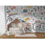 Papier peint amovible Kids City Plan Construction Cars Buses Road Nursery-99178959