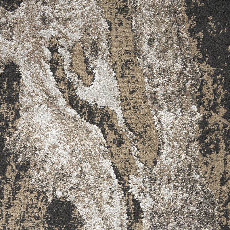 Hoghni Abstract Machine Woven Charcoal Gray/Beige Area Rug, Rectangle 12' x 15'