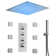 LED Thermostatic Shower Faucet, 20" High-Pressure Rainfall Shower Head with Rough-in Valve and Body Jets