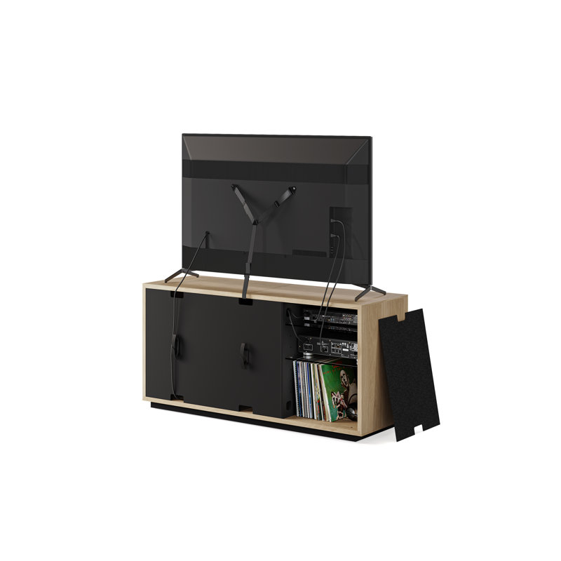 Profile 3-Door Media Storage Console, Washed Oak