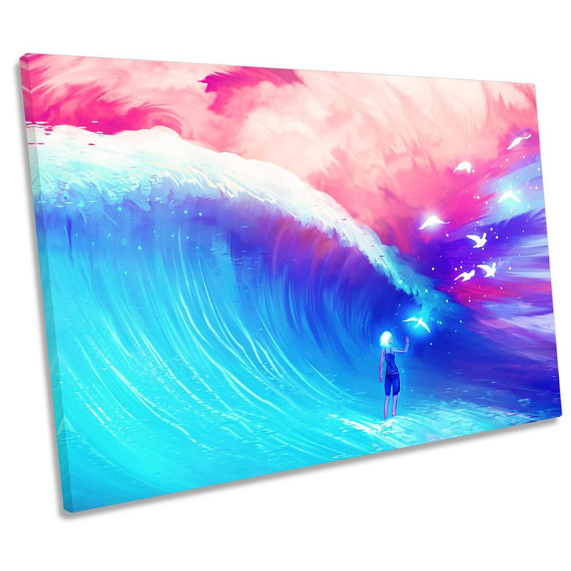 Surf Angel Doves Modern - Wrapped Canvas Print, 30.5cm H x 45.7cm W x 2cm D