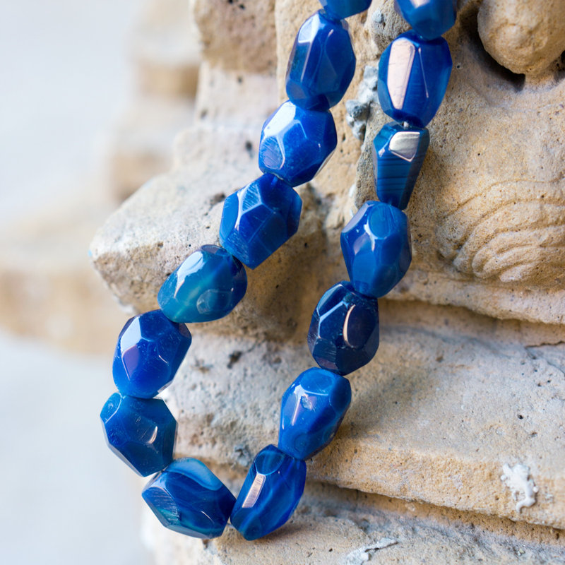 Crystal Bead Vase Jewelry, Blue