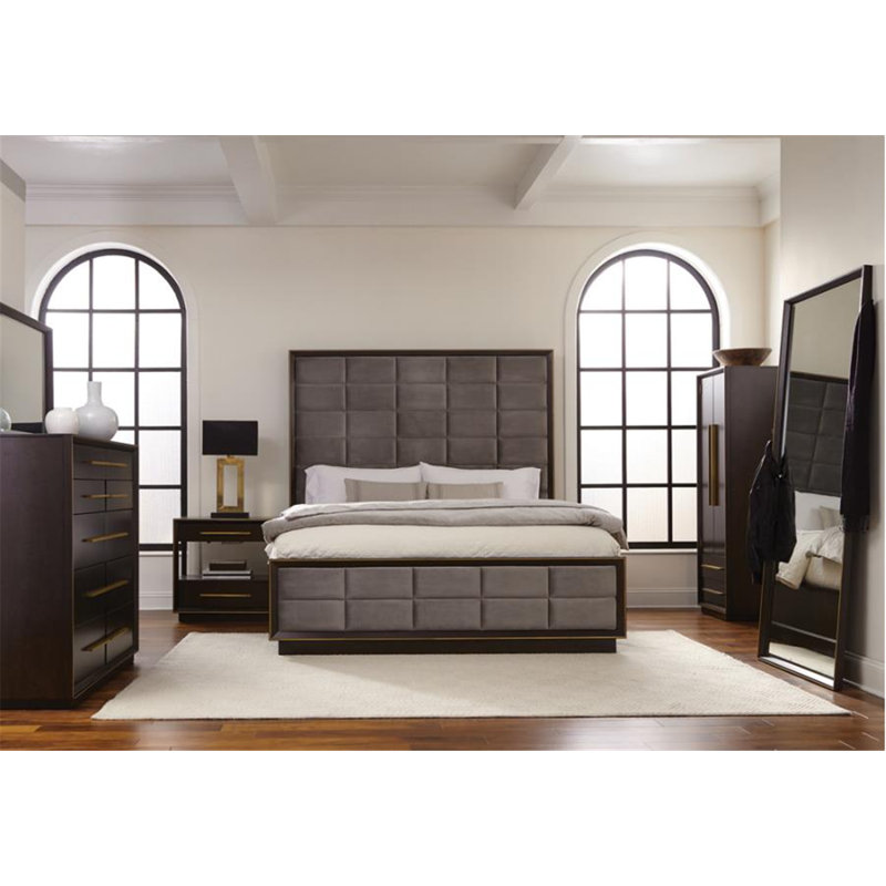 Durango Queen Smoked Peppercorn Tufted Upholstered Bed