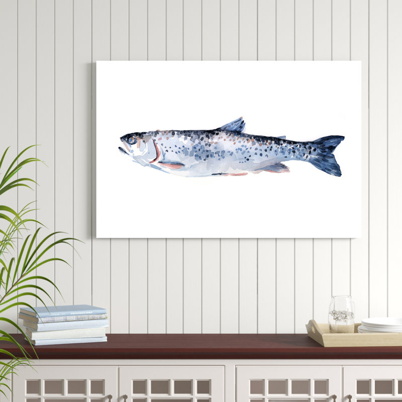 " Freckled Trout III " by Emma Scarvey Painting Print, 32" H x 48" W