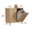 Panier à linge incliné avec panier intérieur amovible, panier à linge dissimulé, armoire de rangement pour salle de bain, support de rangement autoportant, couleur chêne