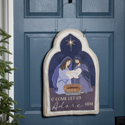 Décoration de porte «Come Let Us Adore him»