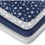 Ensemble de draps pour garçon, lot de 4 mini-draps pour lit de bébé, drap-housse extensible Pack and Play, compatible avec le Pack N Play de Graco, matériau doux et respirant, bleu marine-124851147