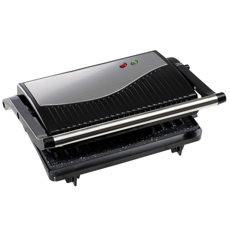 Daewoo 12cm Smokeless Ceramic Non Stick Electric Grill & Panini Press with Lid