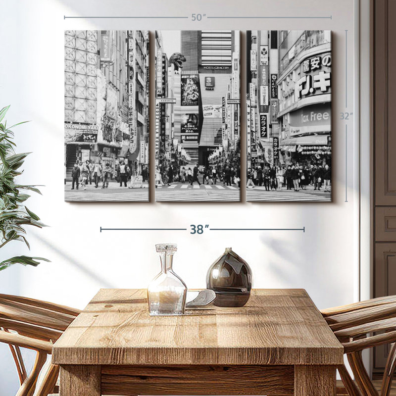 «Godzilla Road», 3 pièces sur toile, H 32 po x l 50 po