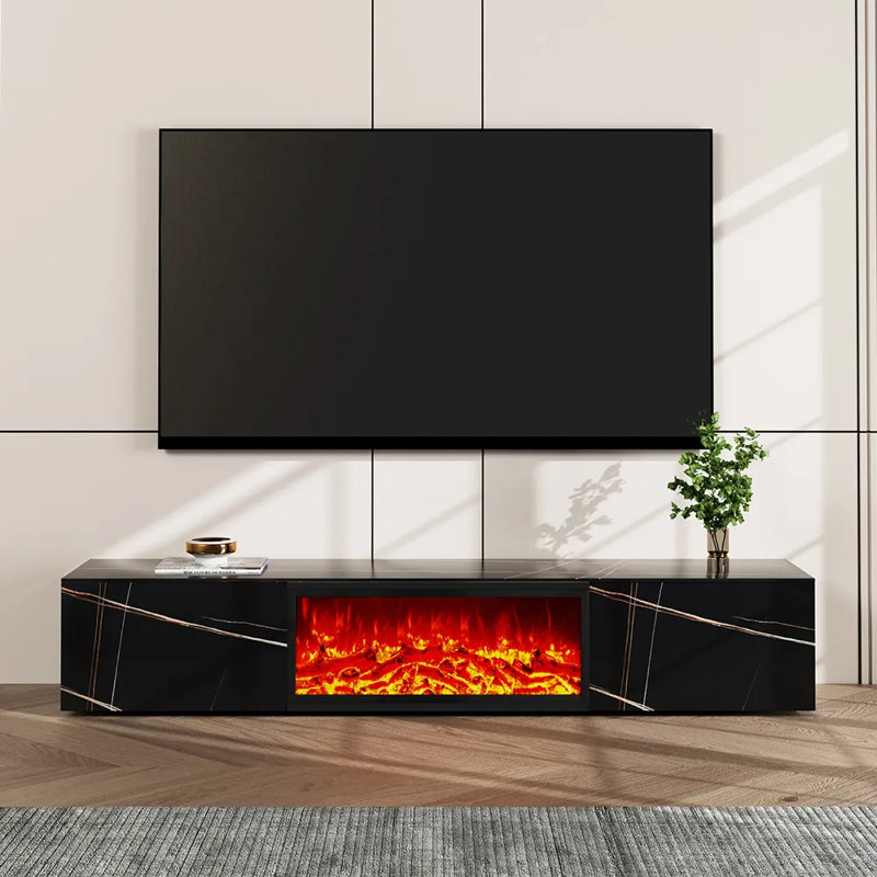 Meuble télé avec lumière DEL, H 13,78 po x L 78,74 po x l 15,75 po