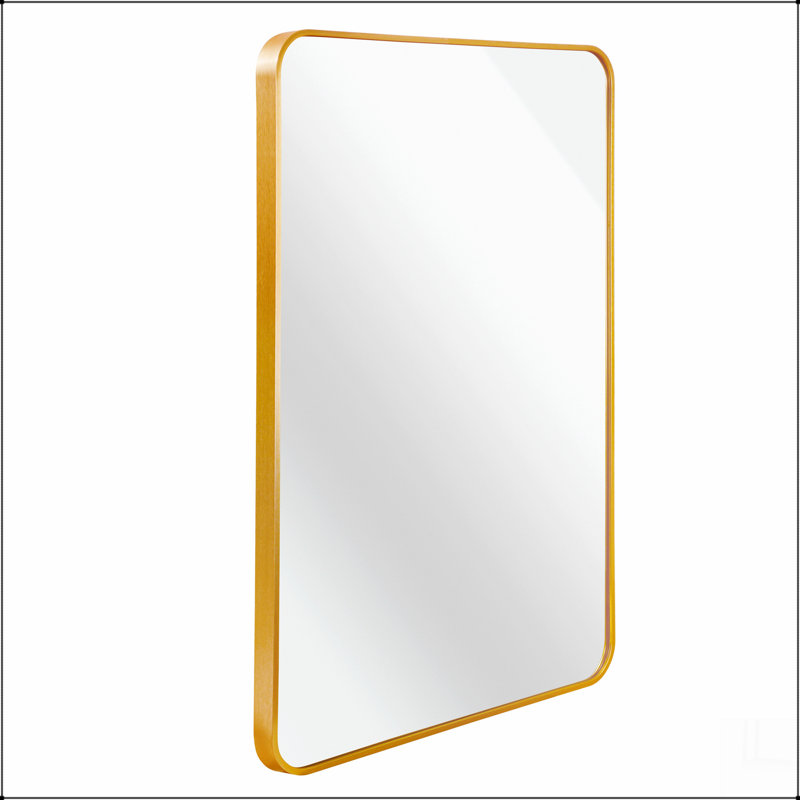 Rectangular Bathroom Wall Mirror, Gold