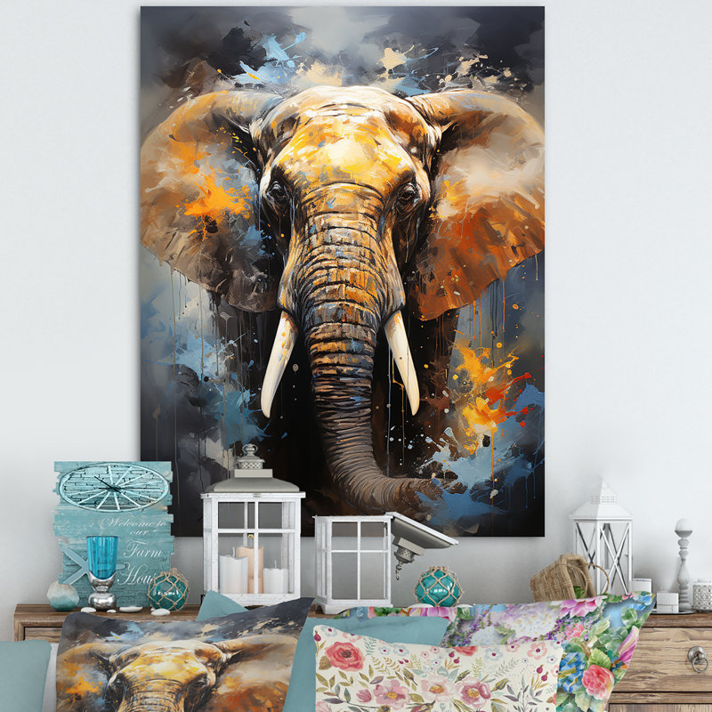 «Elephant Dreams In Colors on», reproduction sur toile, H 20 po x l 12 po x P 1 po, Toile tendue