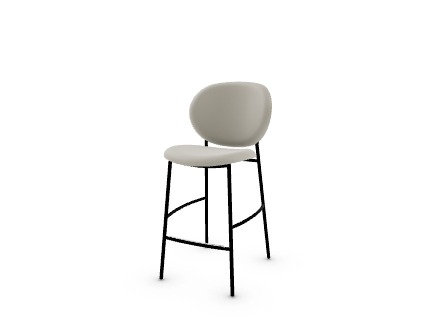 Inès Stools, Matt Black, Hemp/Vintage