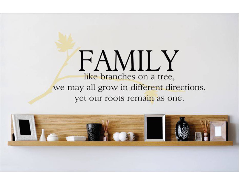 Décalcomanie murale « family like branches on a tree », Noir, H 12 po x l 30 po x P 0,16 po