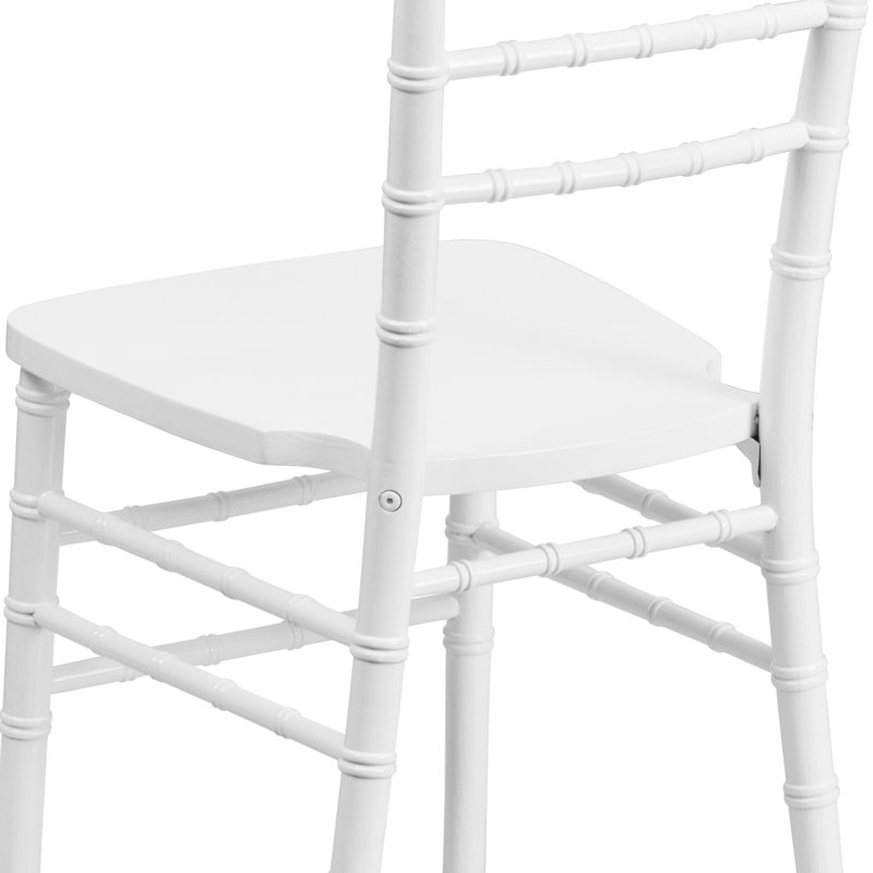 White Wooden Armless Chiavari Dining Chairs (Set of 2)