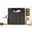 Black Full Size Bed With 3 Storage Cabinets For Sunglasses And Wallets, Reliable Pine Wood Build, Folding Tiny Homes Bed, X-Shaped Embellishment, Solid Wood, Easy To Up