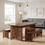 Ensemble de salle à manger 3 pièces, table de cuisine de style campagne avec deux bancs