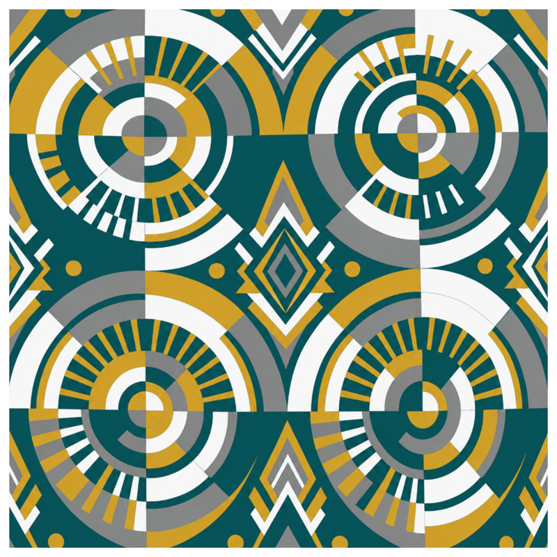 Coussins géométriques circulaires à double face abstraits, 18 x 18 inches