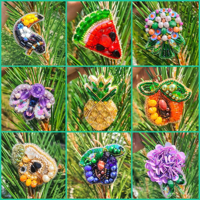 Trousse de perlage BP-260C pour la création d'une broche Crystal Art « Toucan »