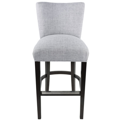Upholstered Counter Stool with Solid Wood Frame