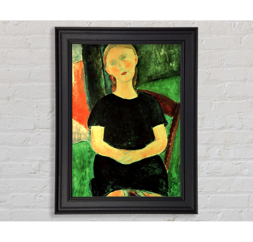 Gerahmtes Wandbild Modigliani Sitting Girl