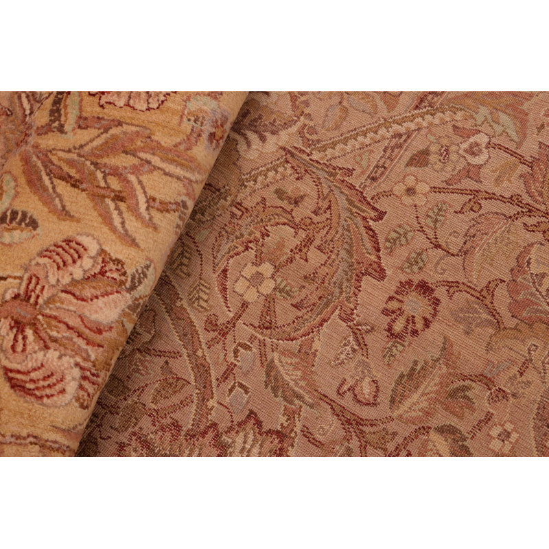 Tapis oriental brun clair en laine noué à la main 8 pi x 10 pi 8 po Parick