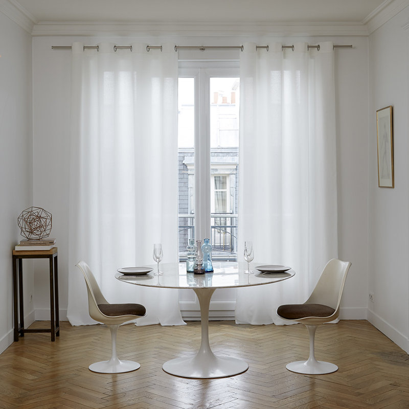 Eads Sheer Single Curtain Panel, Off White, 200 W x 280 D cm
