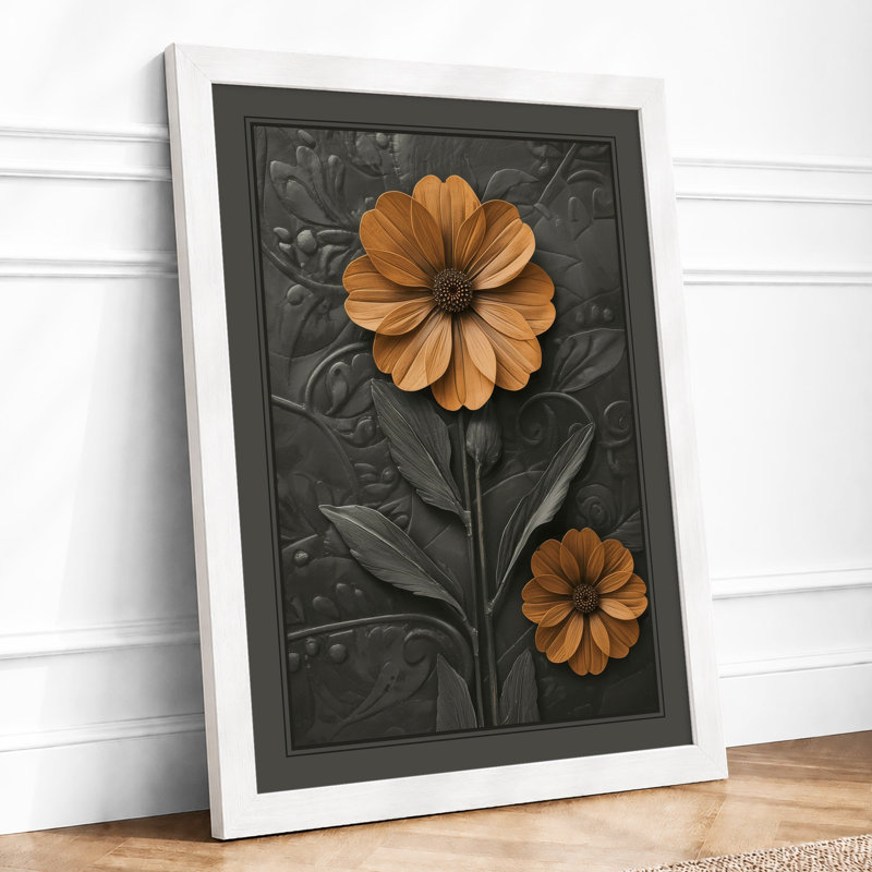 Golden Botanical - Framed Print, A1 - 84.1 x 59.4 cm, White