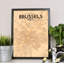 Brussels City Map - No Frame Print-1611333167
