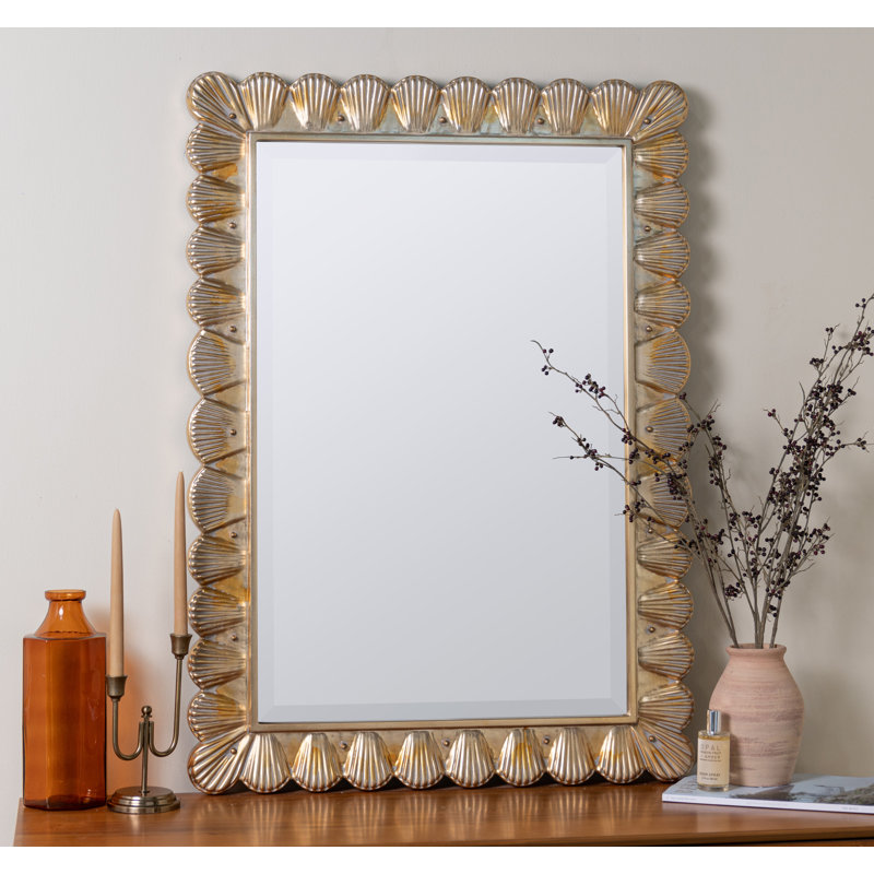 Scalloped Beveled Wall Mirror