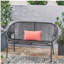 Causeuse Remma, rotin extérieur, panier tissé, structure en fer noir, 52 po