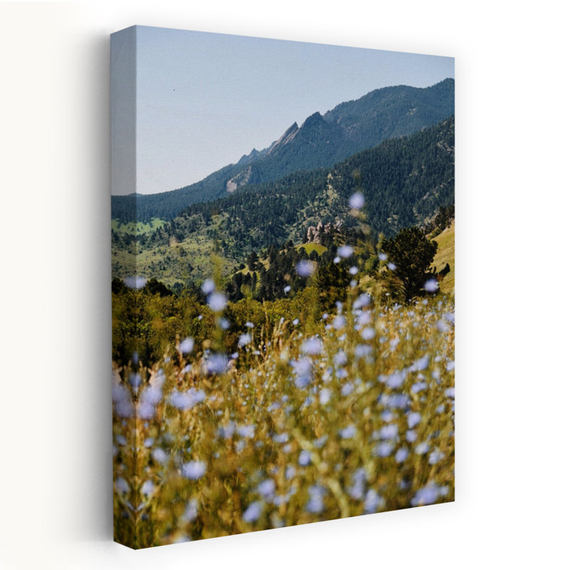 Contemporary Art Delicate Abstract Contemporary Landscape Nature Wall Art by Del Mundo Portraits - Wrapped Canvas Print