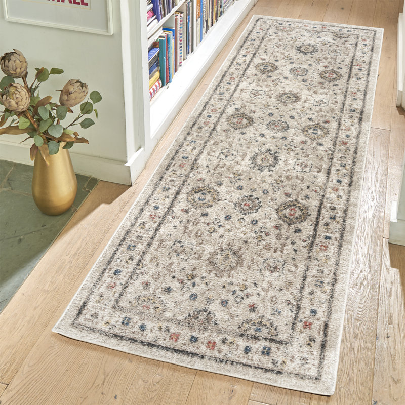 Tapis en polypropylène ivoire Maia Dov, Tapis de couloir 2 pi 7 po x 8 pi