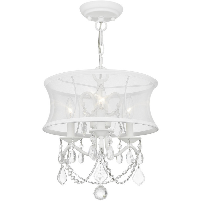 Lustre classique à 3 lumières avec abat-jour