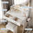 Vanity Desk with Mirror, LED Lights and Power Outlet Makeup Charging Station, 2 Drawers, Open Shelves, 3 Color Modes, Adjustable Brightness, Dressing Table for Bedroom (with Chair)-1030871039
