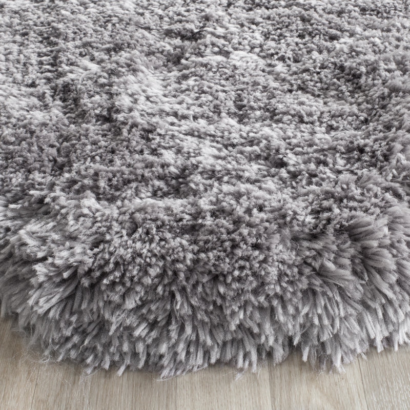 Canham Shag Hand Tufted Performance Solid Color Rug, Round 8'
