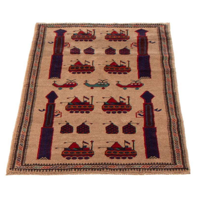 Tapis brun clair Rare War 2 pi 11 po x 5 pi 0 po