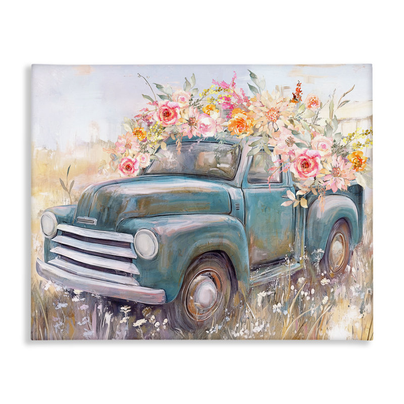 «Country Cargo Flower Truck Canvas» par Nina Blue, H 30 po x l 40 po
