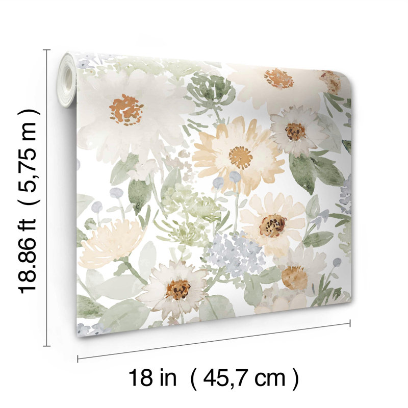 Peel & Stick Floral Wallpaper, Neutral