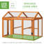 Poulailler orange, enclos extérieur en bois avec structure, 140 x 85 cm, pour 1 à 3 poules, design étincelant.