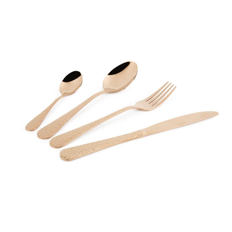 Drops Copper Set Of 24 Pieces, Set Service For 6, Gold