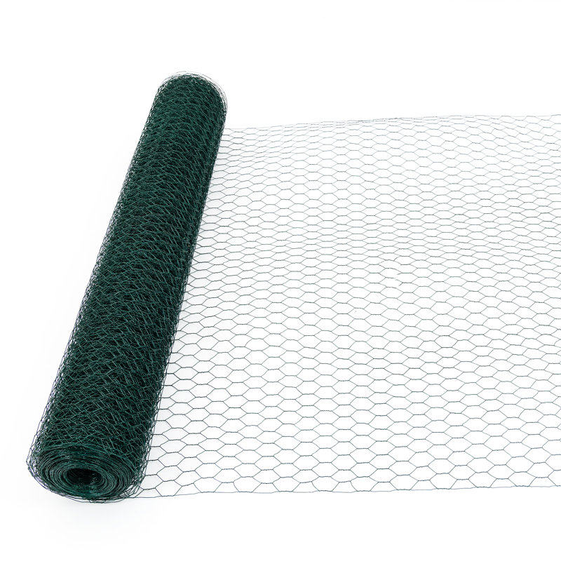 Fil de poulet extérieur 60 m, rouille galvanisée, foncé, 3,6 pi de largeur, protection galvanisée, filet de volaille, filet 1,57 po X 1 po