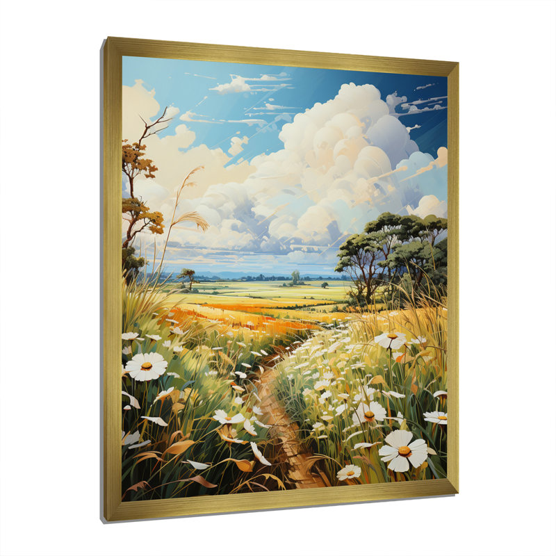Caydren Meadow Emerald Expanse Meadow - impression, H 20 po x l 12 po x P 1 po, Encadrement doré