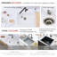 Évier de cuisine à double cuve en composite de granite avec crépine 22 po avec crépine Pietra-62176612
