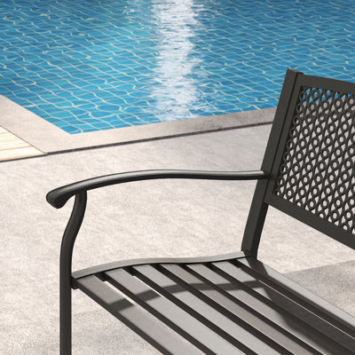 Metal Outdoor Garden Bench by Winston Porter